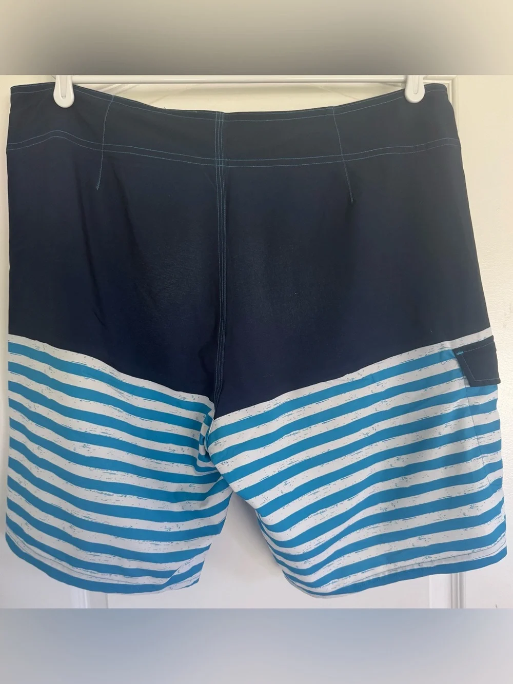 Rusty Navy and Light Blue Striped Men's Board Shorts